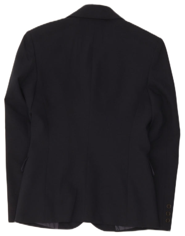 Sisley Jaqueta Blazer Feminina com 3 Botões IT 40 Pequeno Azul Marinho Poliéster