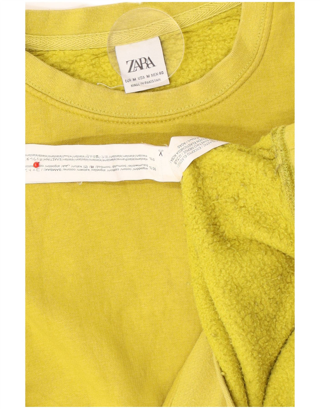 Zara moletom masculino jumper médio algodão amarelo