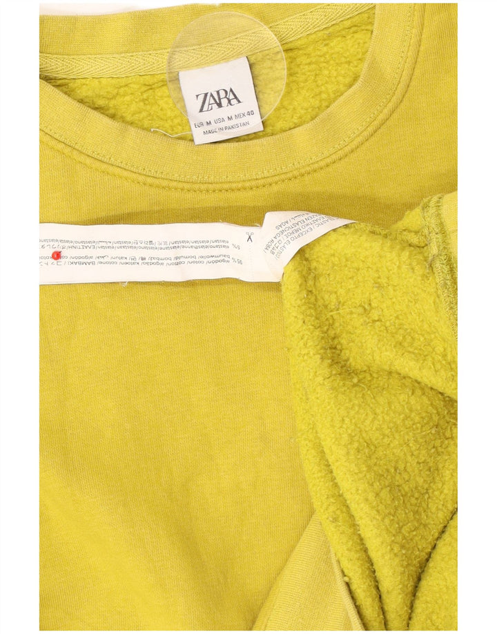 Zara moletom masculino jumper médio algodão amarelo