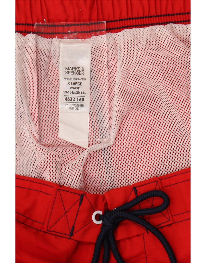 Shorts de natação masculino Marks & Spencer XL vermelho colorblock poliéster
