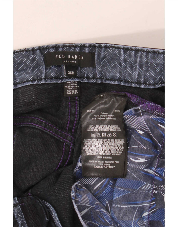 Ted Baker Mens Slim Jeans W36 L32 Azul Marinho Algodão