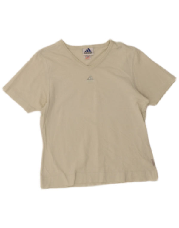 Adidas Womens T-Shirt Top UK 12 Medium Beige
