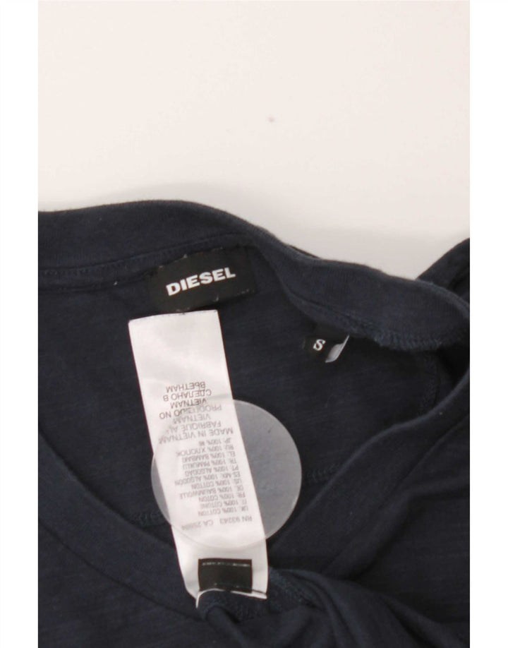 Camiseta masculina Diesel Top pequeno algodão manchado azul marinho