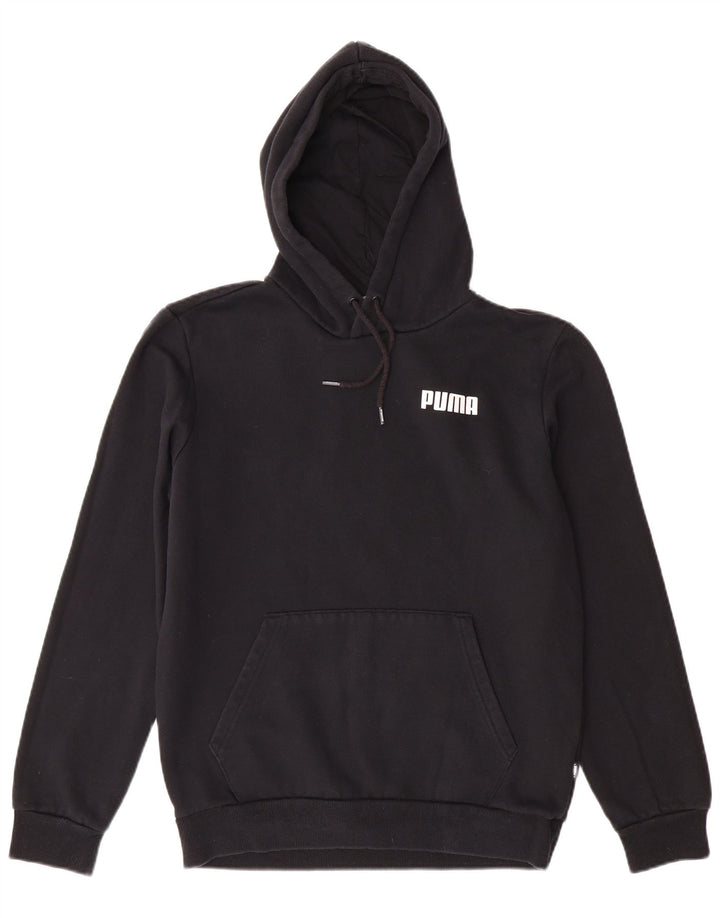 PUMA Mens Hoodie Jumper Pequeno Algodão Preto