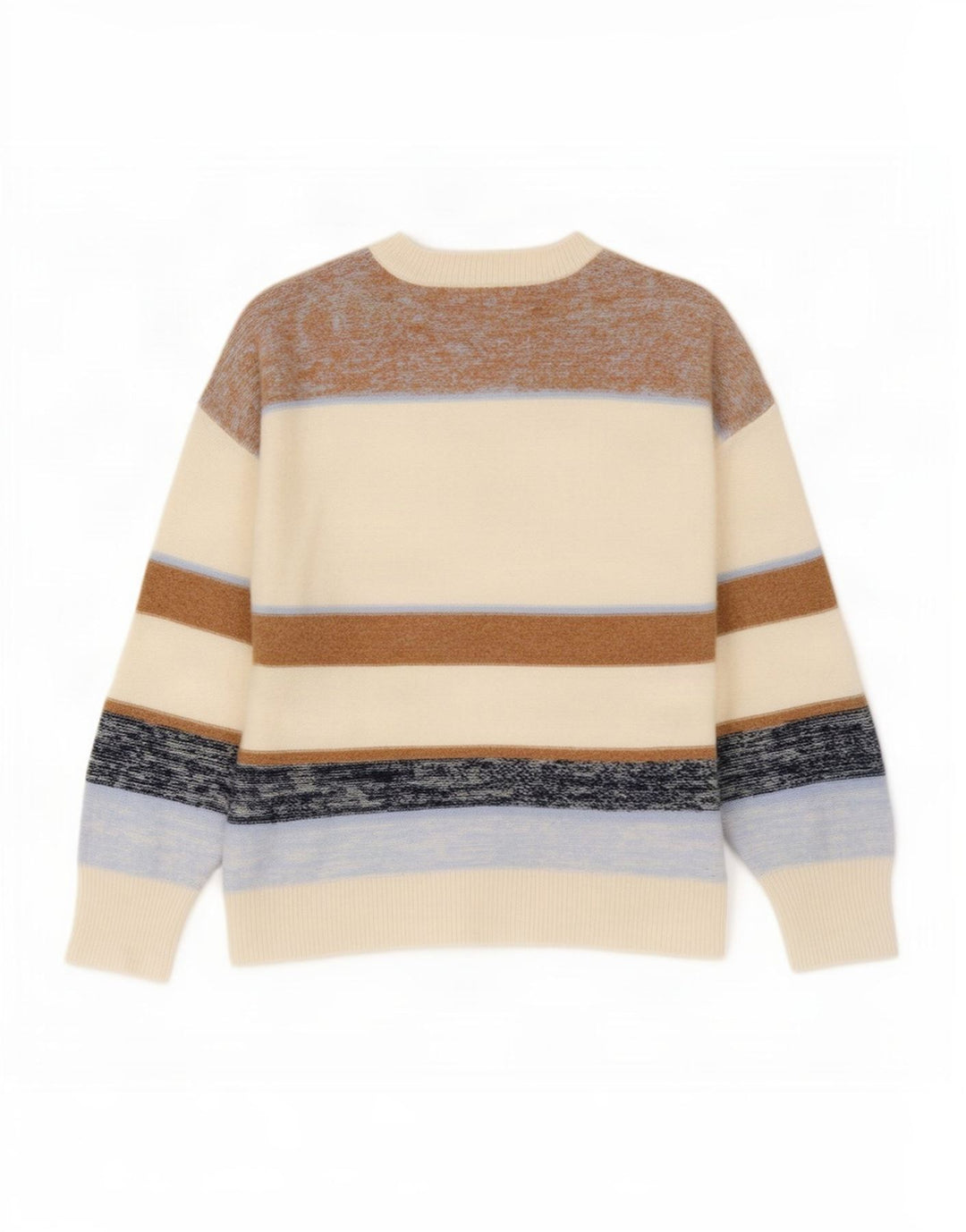 Suéter masculino Reiss com gola redonda, grande lã listrada multicolorida