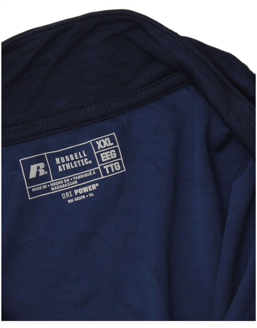RUSSELL ATLÉTICO Masculino Dri-Power Pulôver Treino Top 2XL Azul Marinho