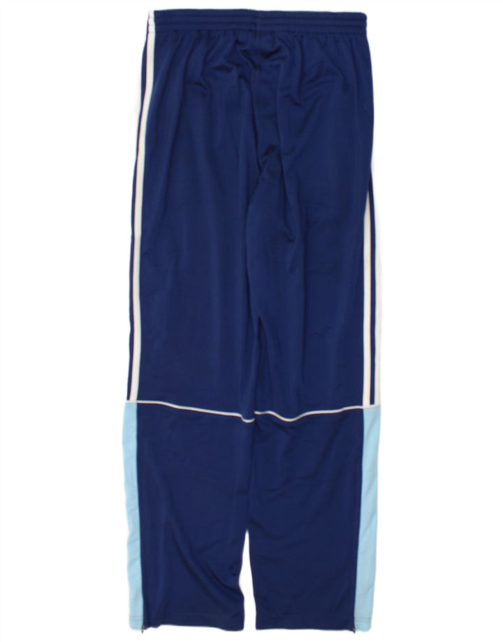 Calças de treino masculinas Adidas UK 38/40 poliéster azul médio