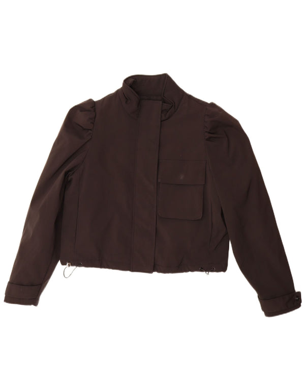 Zara Womens Crop Oversized Bomber Jacket UK 10 Pequeno Preto