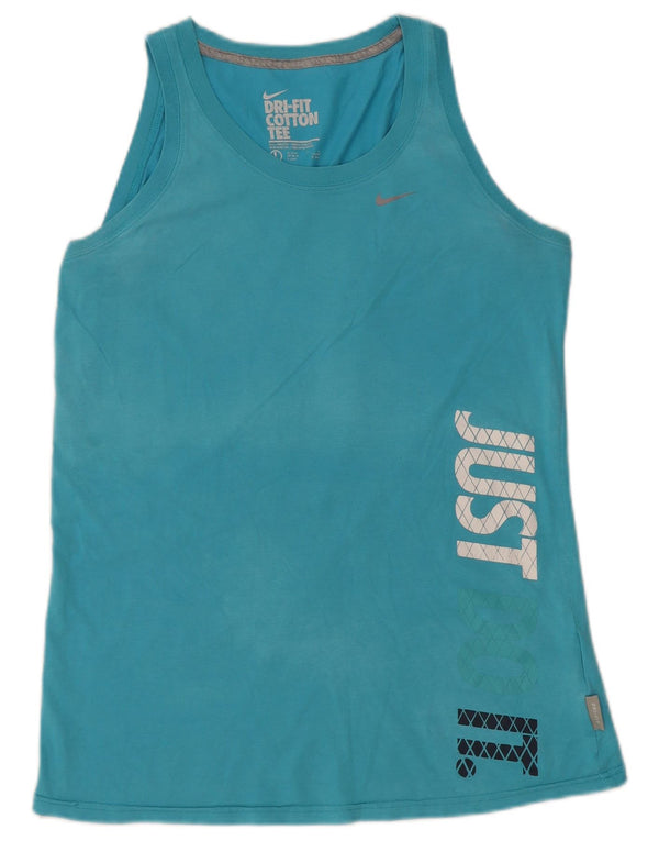 Colete gráfico Nike feminino Dri Fit Top UK 16/18 grande algodão azul