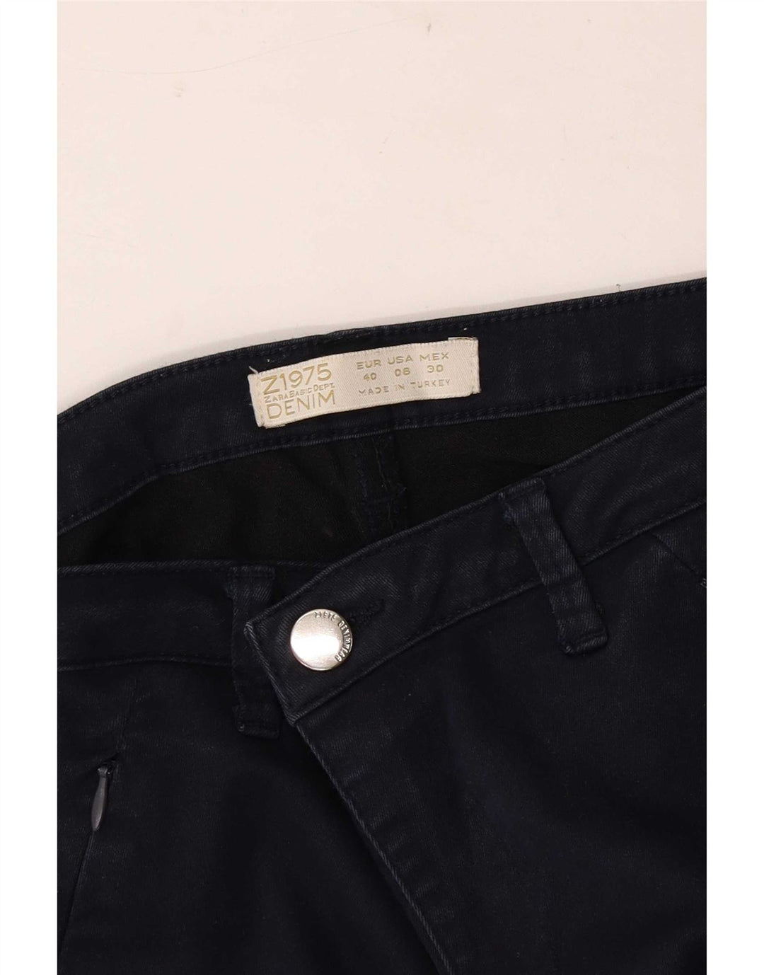 Zara Jeans Slim Feminino EU 40 Médio W30 L28 Azul Marinho