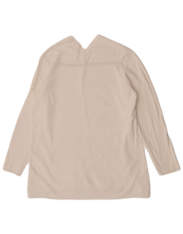 Cos Womens Top Manga Longa UK 14 Algodão Branco Médio