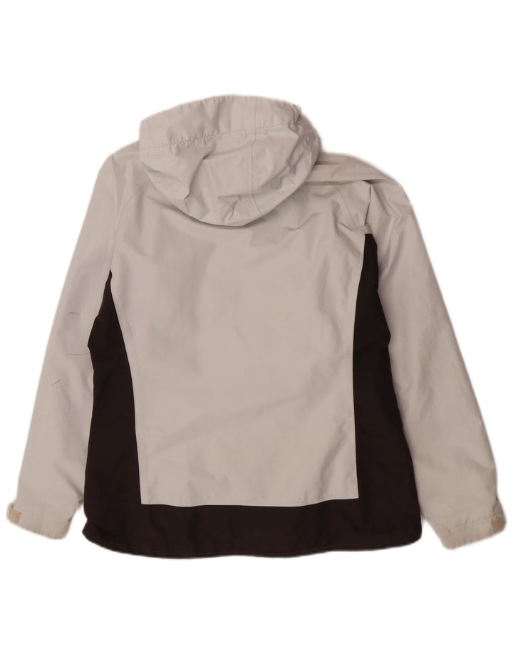 Jaqueta de chuva feminina com capuz Helly Hansen Reino Unido 14 médio off white colorblock