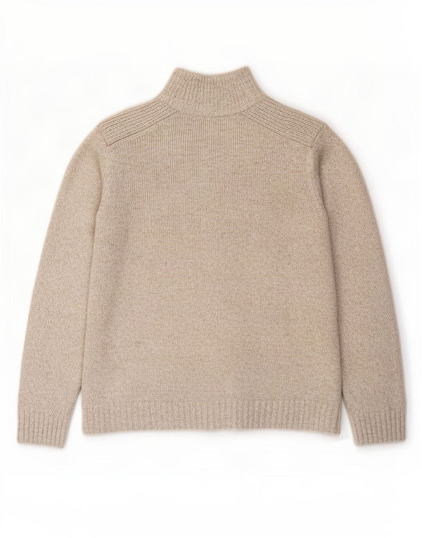 Suéter cardigã masculino Marks & Spencer grande acrílico salpicado bege