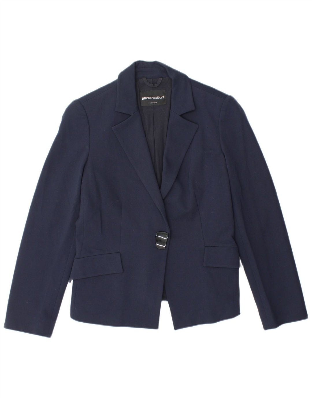 Jaqueta blazer feminina Emporio Armani com 1 botão Reino Unido 10 pequena azul marinho