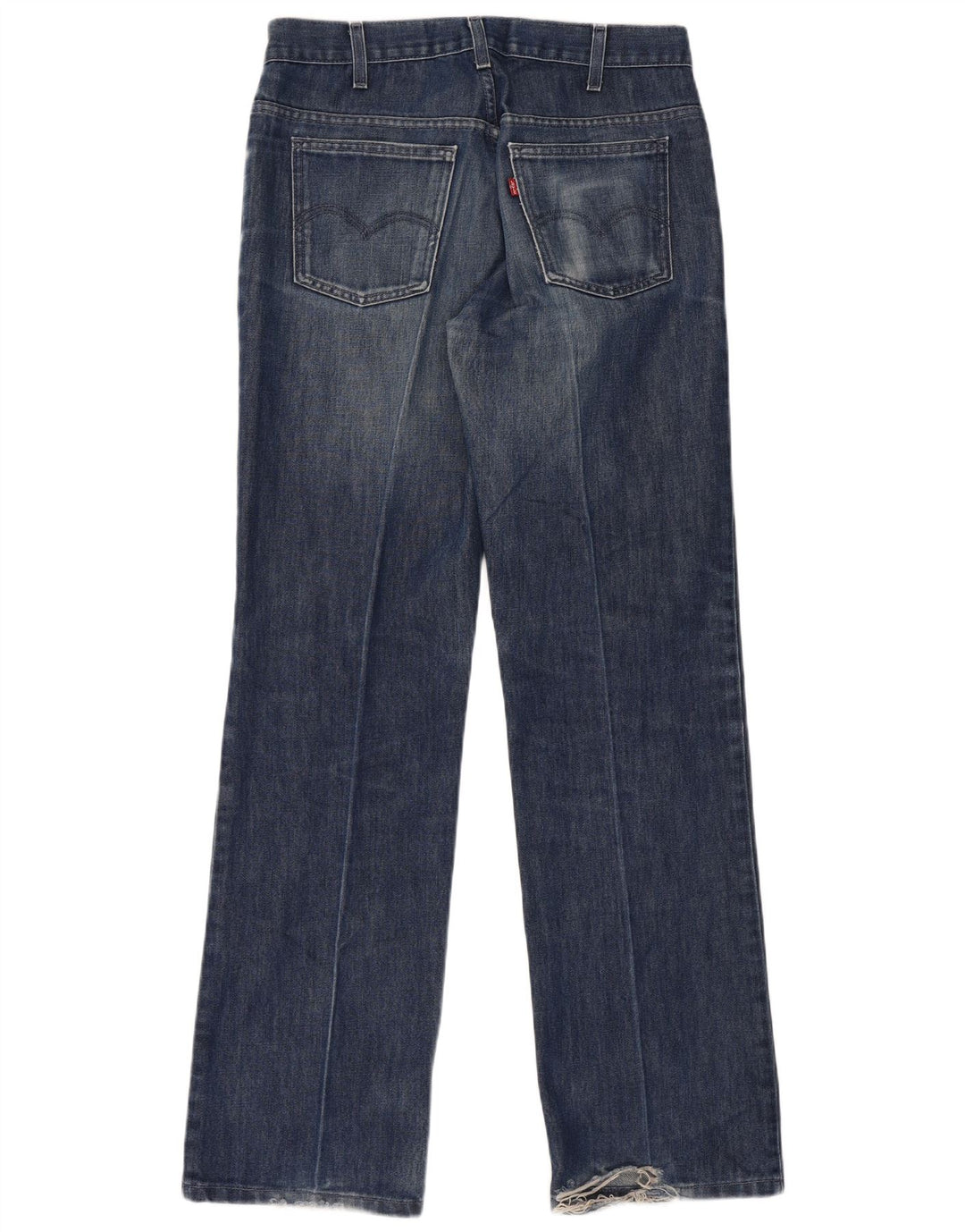 Calça jeans reta masculina Levi's desgastada W33 L34 azul algodão