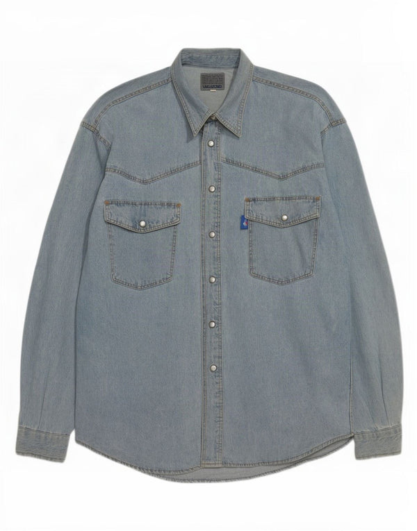 Camisa jeans masculina Vagabond azul médio