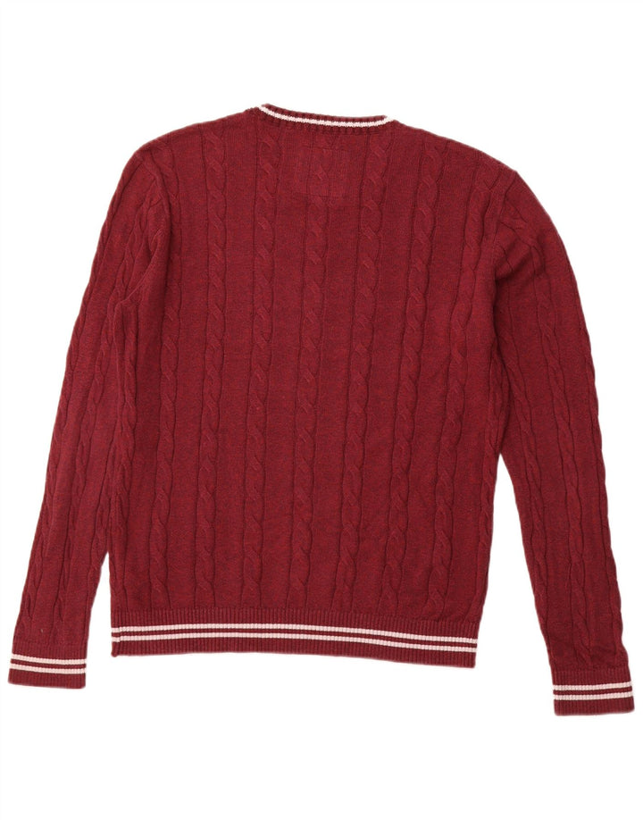 Suéter masculino HOLLISTER com gola redonda, algodão marrom médio