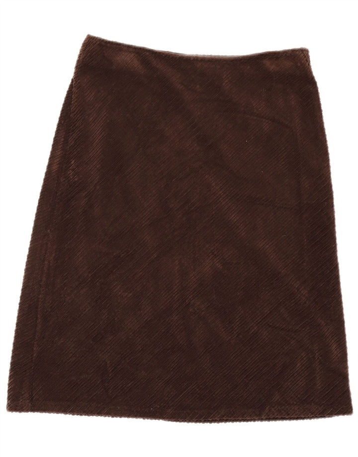 Saia feminina de veludo Sisley W28 marrom médio