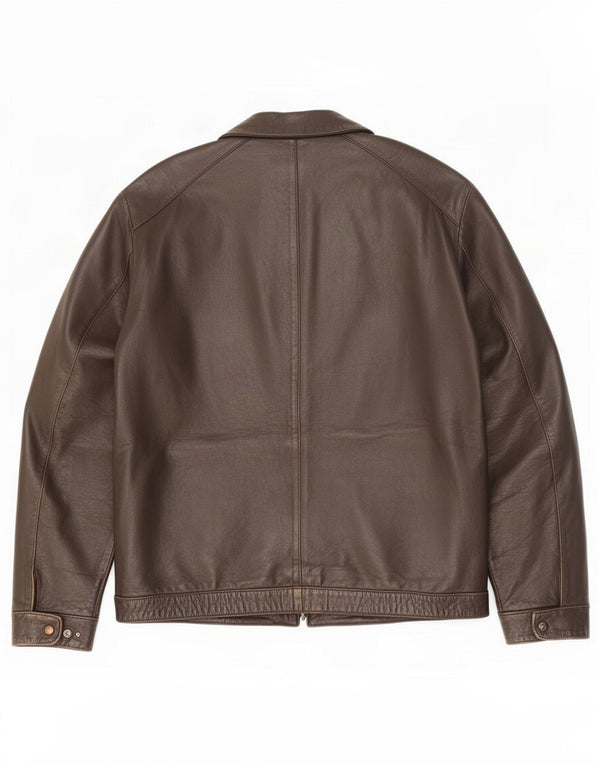 Jaqueta de couro masculina Lavorazione Artigiana IT 52 XL marrom