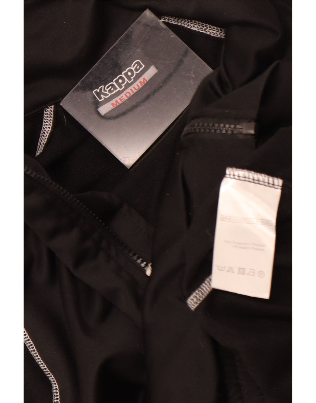 Kappa Mens Graphic Tracksuit Top Jacket Médio Preto Poliéster