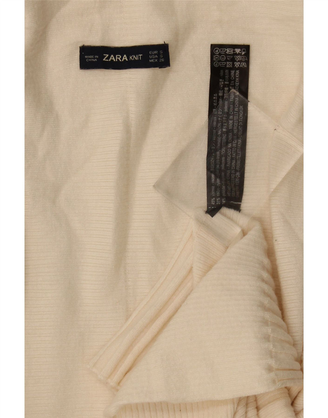 Zara Suéter feminino oversized longline aberto cardigan Reino Unido 10 pequeno bege