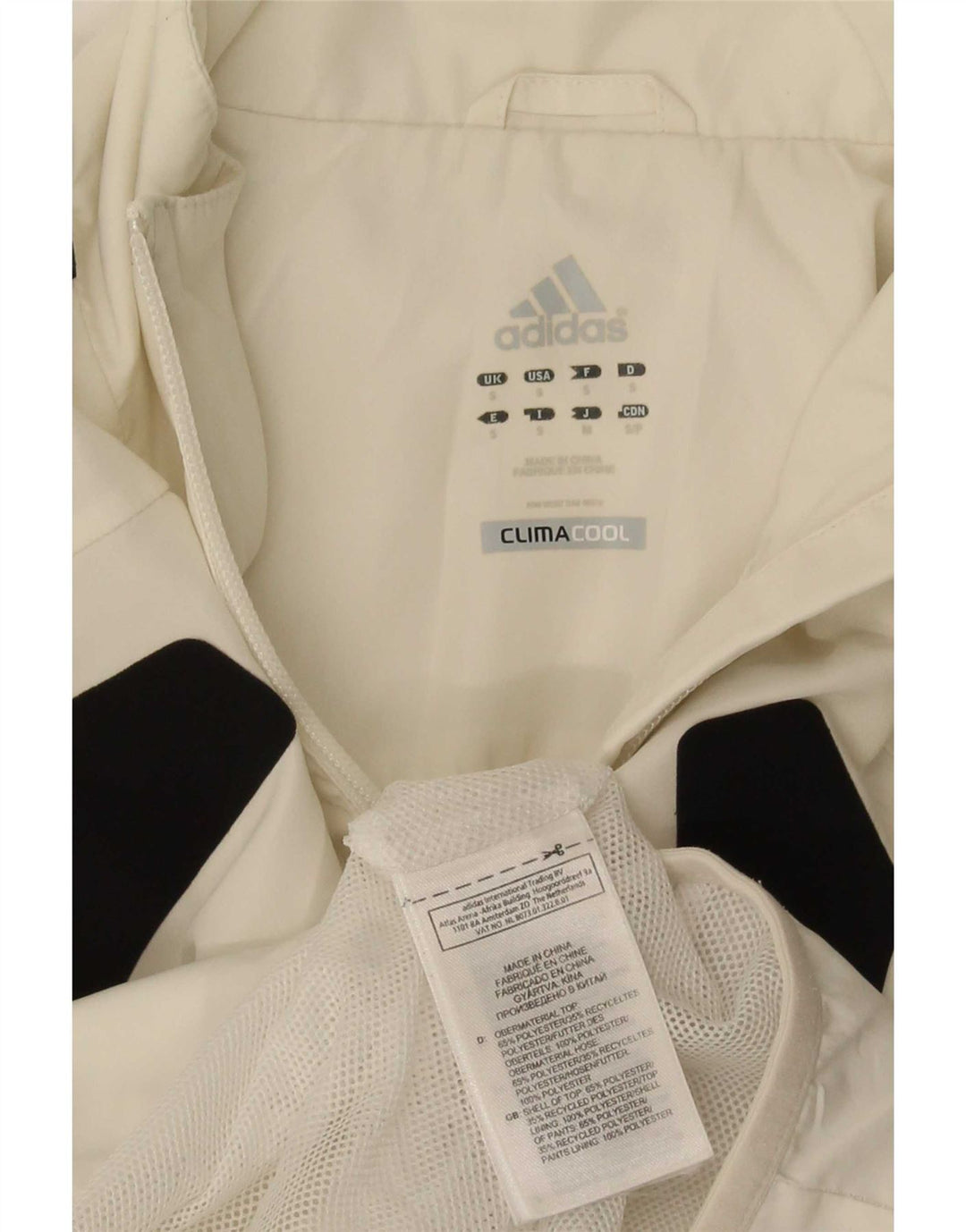 Adidas Mens Climacool Tracksuit Top Jacket Pequeno Branco Colorblock