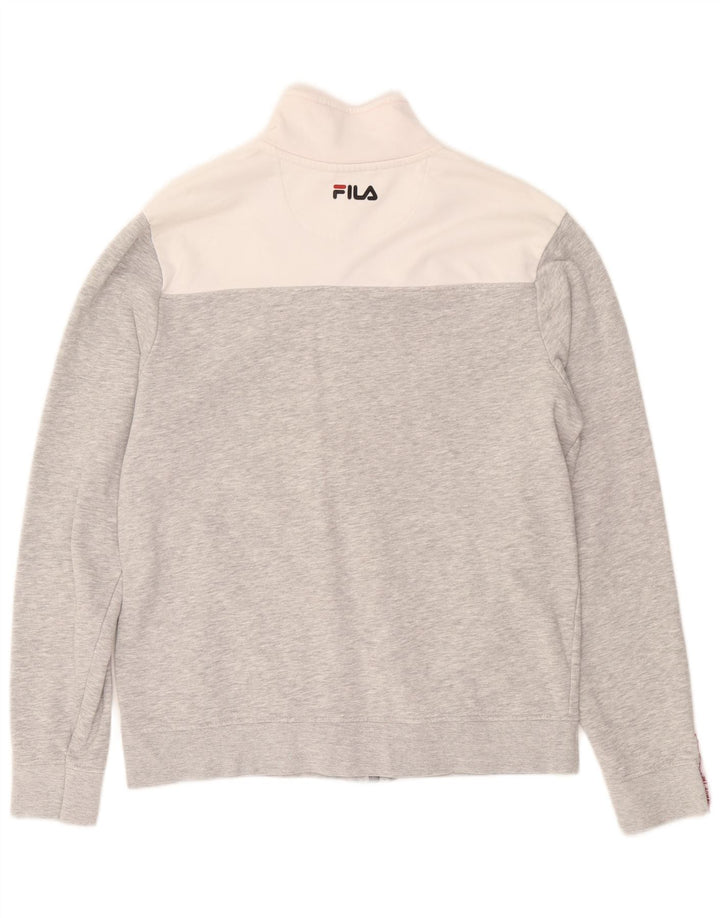 Fila Mens Tracksuit Top Jaqueta Grande Algodão Colourblock Cinza