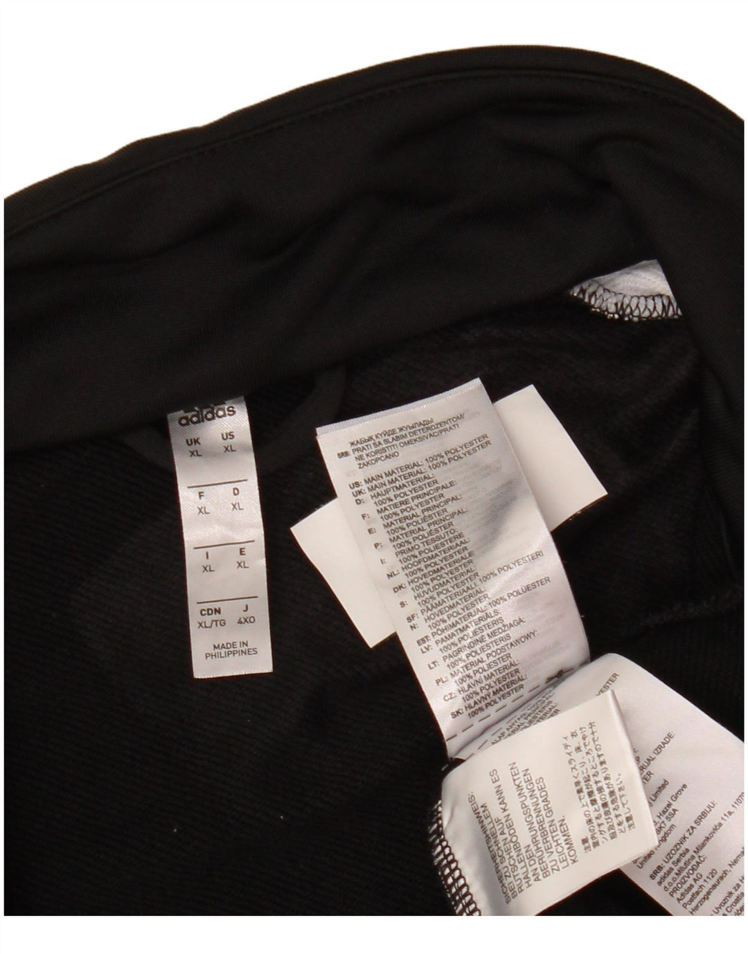 ADIDAS Mens Tracksuit Top Jacket XL Preto Colourblock Poliéster