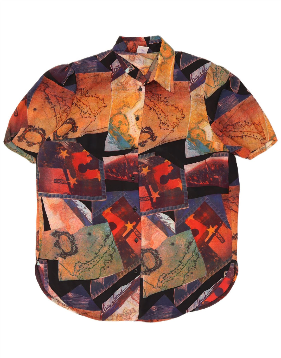 NOVA blusa feminina oversized rápida UE 44 XL patchwork multicolorido