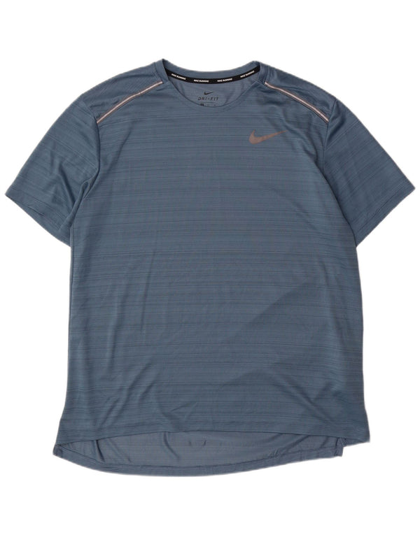 Camiseta masculina Nike Dri Fit Top XL listrada azul poliéster