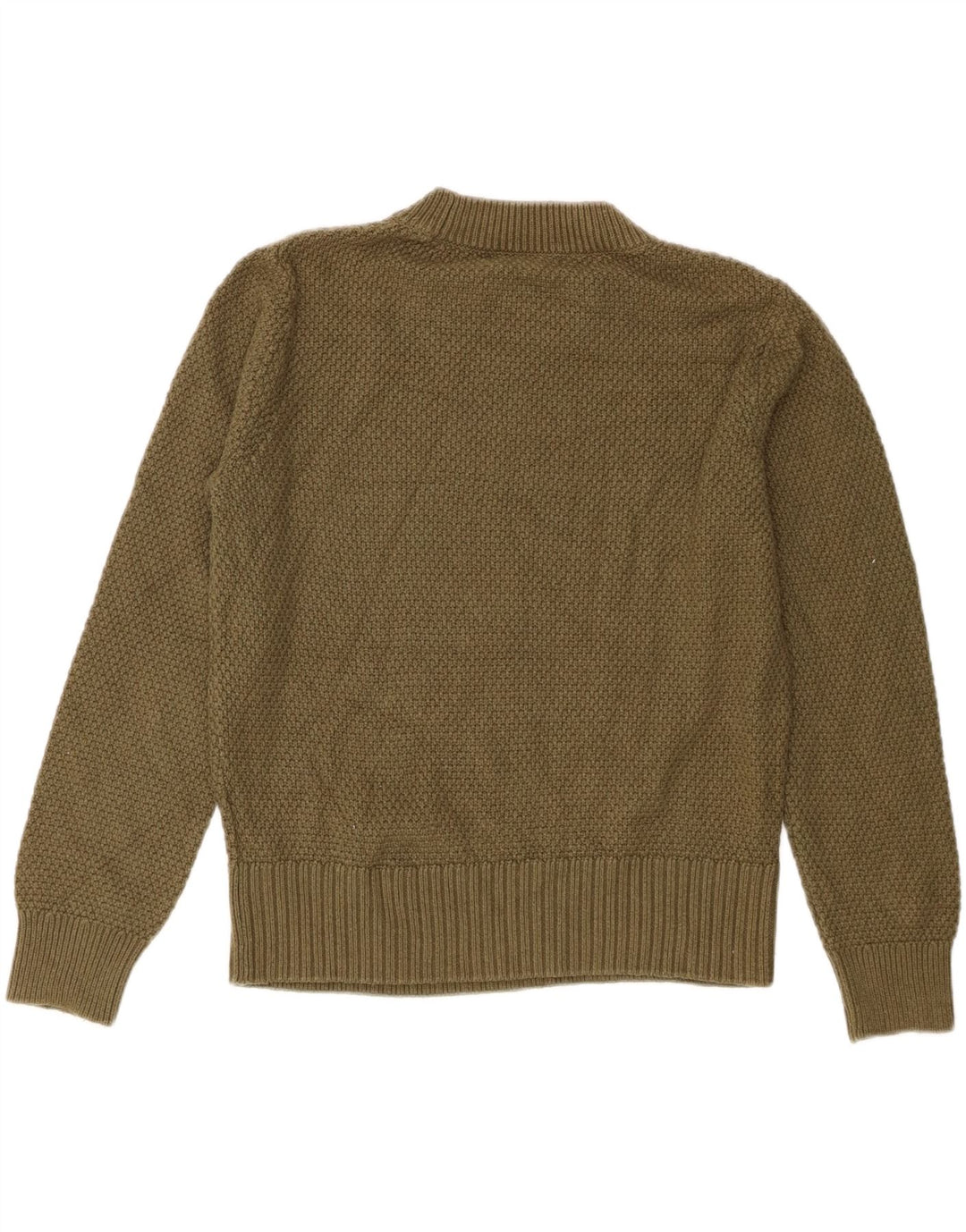 Suéter feminino Marks & Spencer com gola redonda Reino Unido 12 algodão cáqui médio