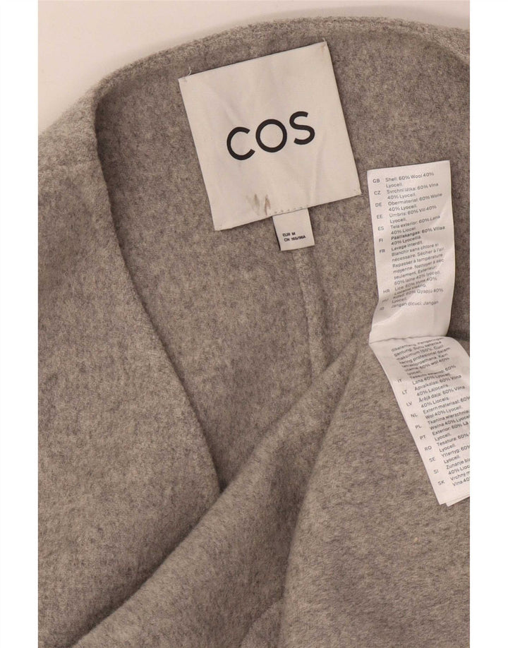 Colete feminino Cos Longline oversized UK 14 lã cinza médio