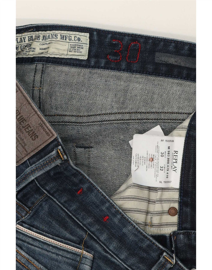 Replay Jeans Slim Masculino W30 L32 Azul Algodão