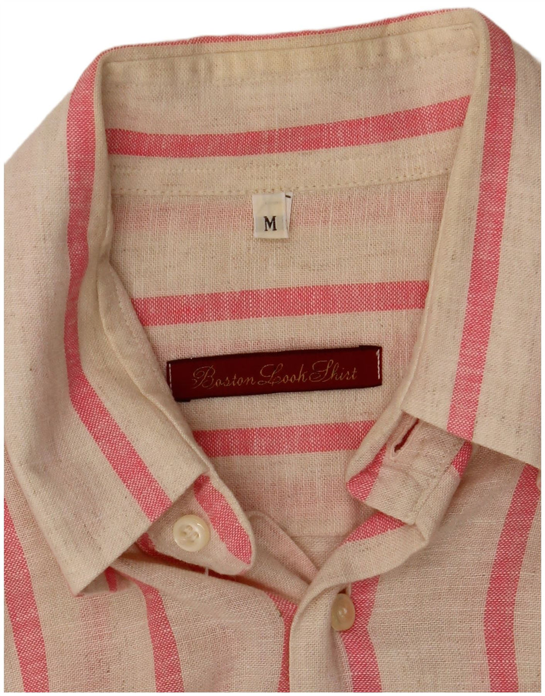 Camisa masculina vintage média risca de giz branca