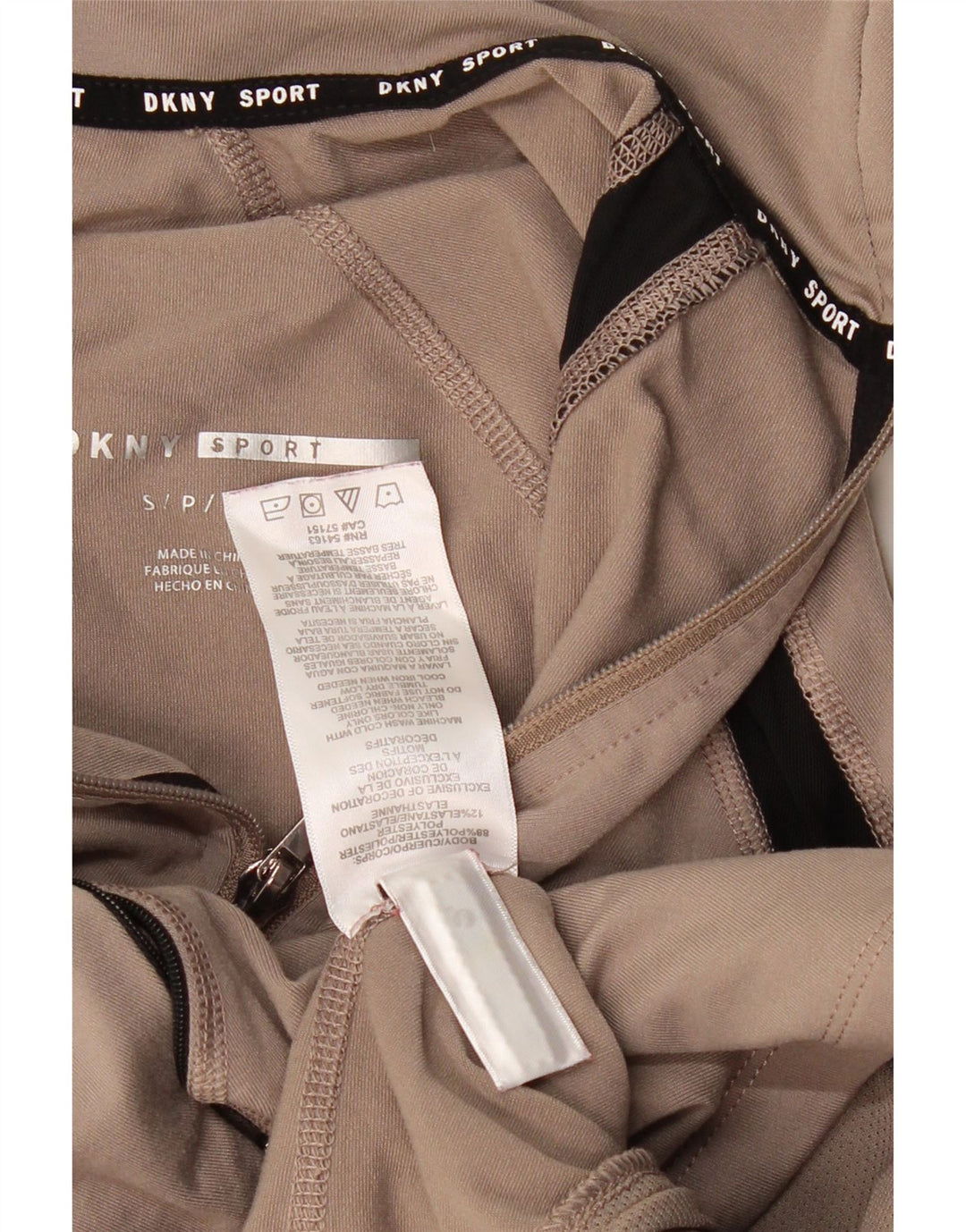 Jaqueta superior de agasalho feminino DKNY Reino Unido 10 poliéster colorblock bege pequeno