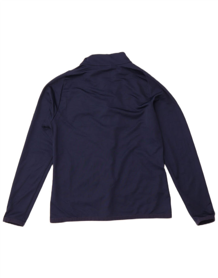NIKE Womens Dri Fit Graphic Tracksuit Top Jacket Reino Unido 10 Pequeno Azul Marinho