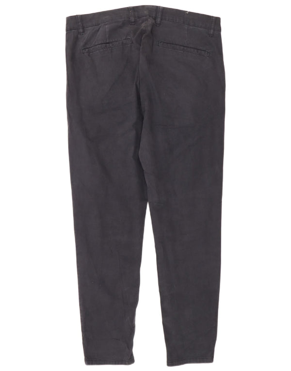 Zara Mens Slim Chino Calças EU 46 XL W36 L30 Azul Marinho Algodão