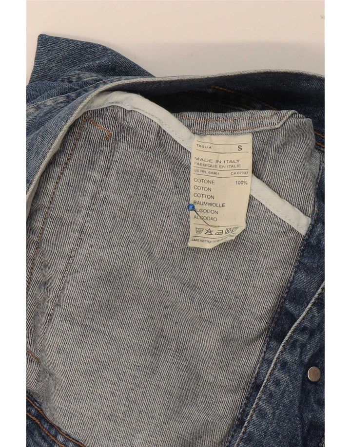Jaqueta jeans masculina Sisley UK 36 pequeno algodão azul