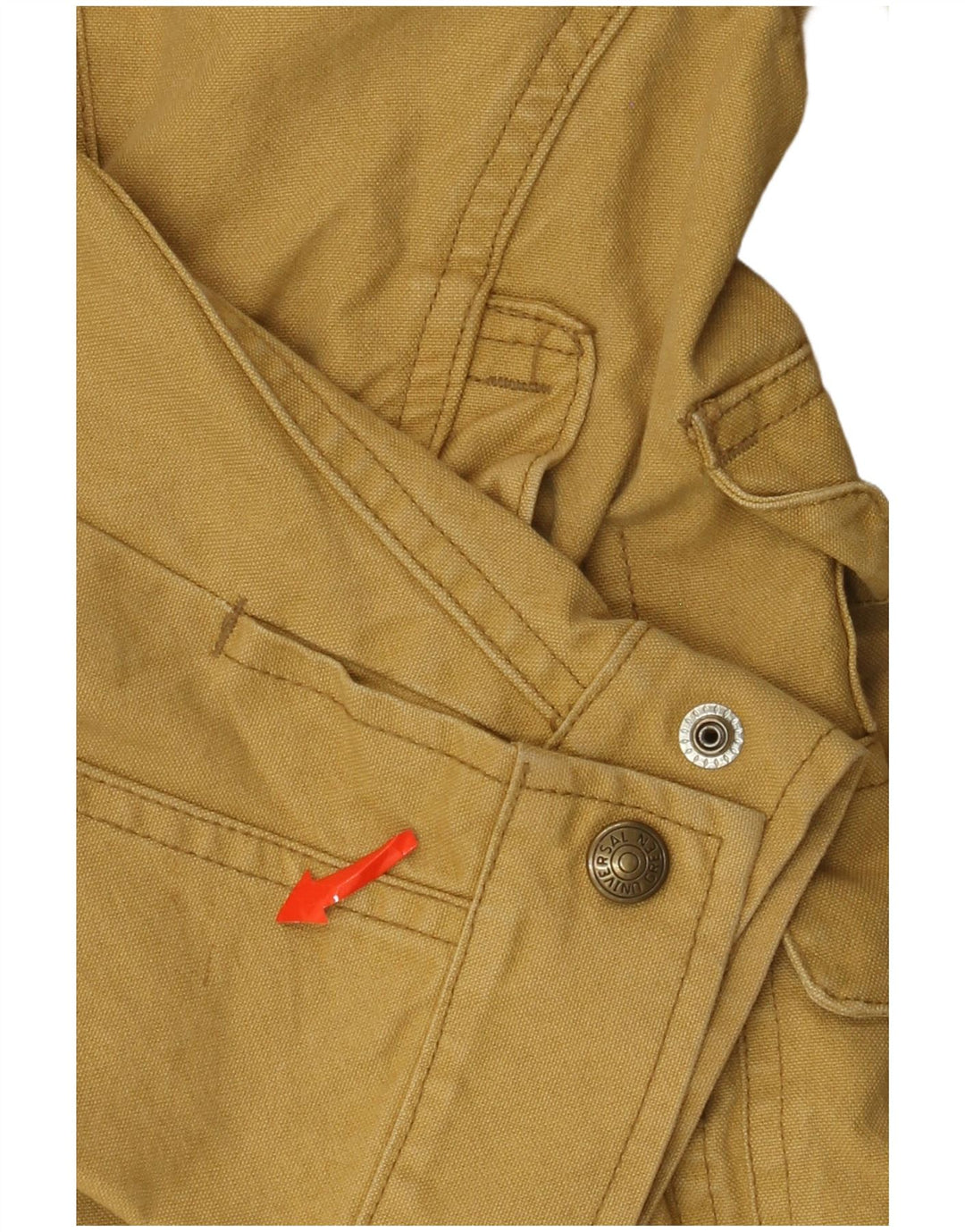 Jaqueta utilitária masculina vintage IT 50 grande algodão amarelo