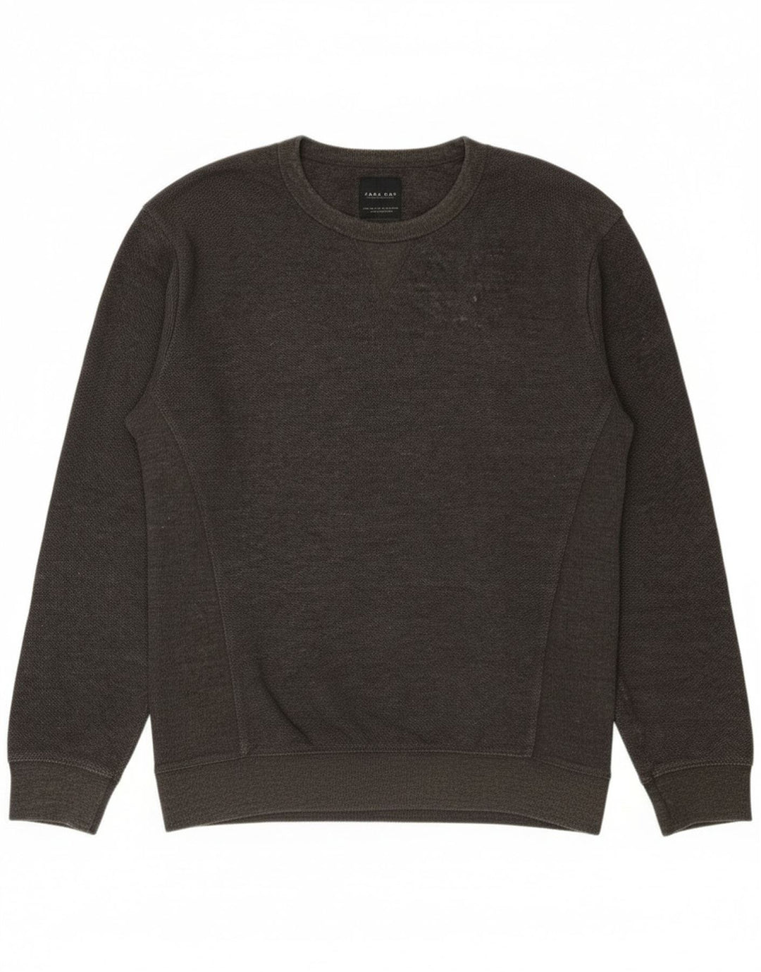 Zara Moletom Masculino Jumper Médio Cinza Algodão