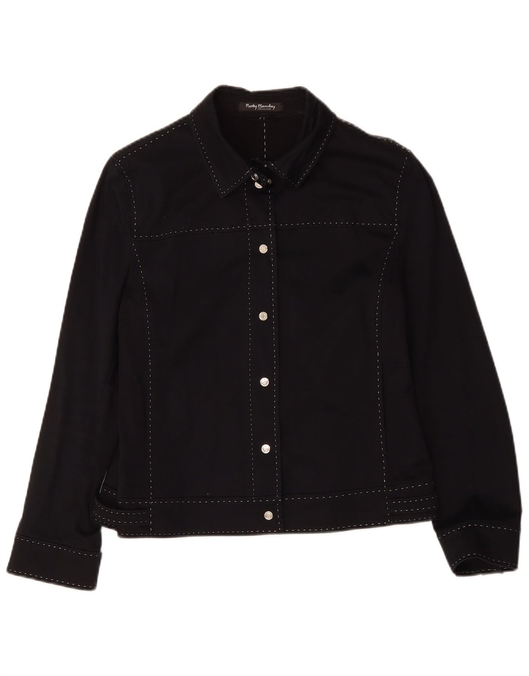 Jaqueta bomber feminina Betty Barclay Reino Unido 14 algodão preto médio