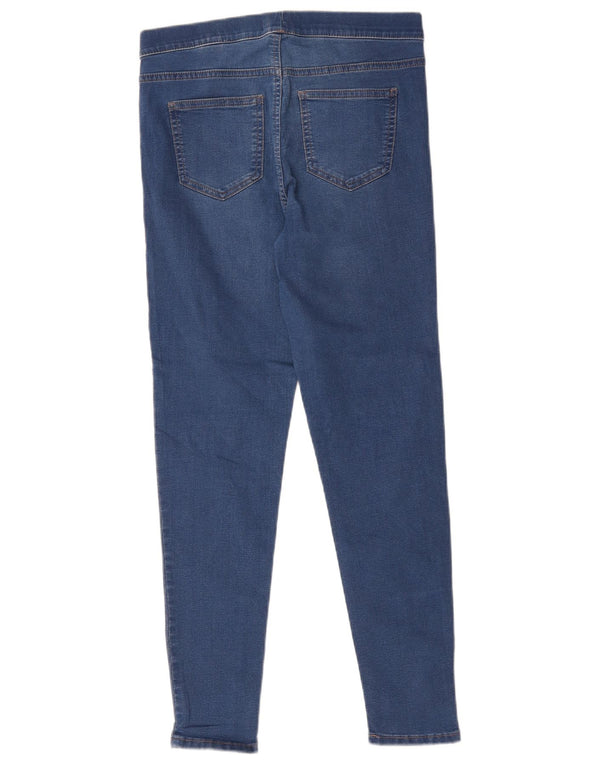 Calça jeans feminina Marks & Spencer UK 10 pequena W28 L27 azul algodão