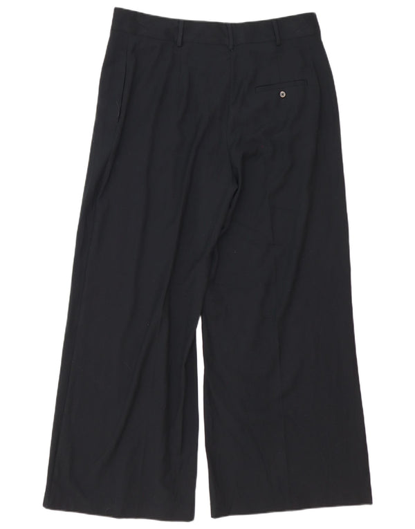 Calça chino feminina Marks & Spencer com perna larga Reino Unido 14 grande W32 L28 preta