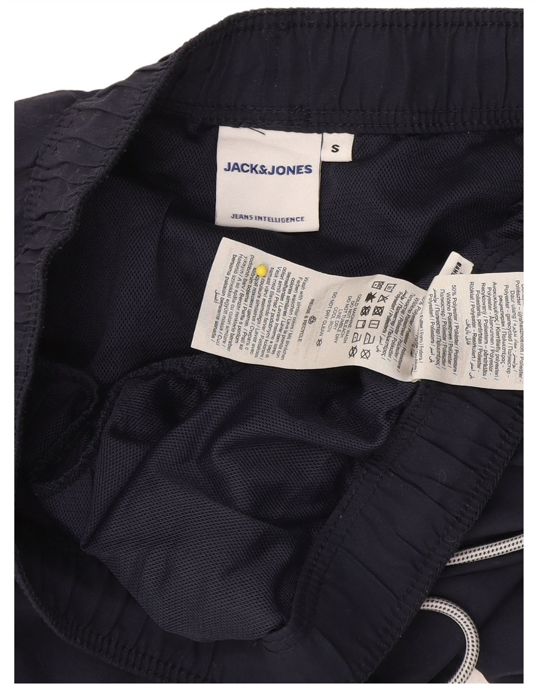 Shorts de natação masculino Jack & Jones pequeno poliéster azul marinho