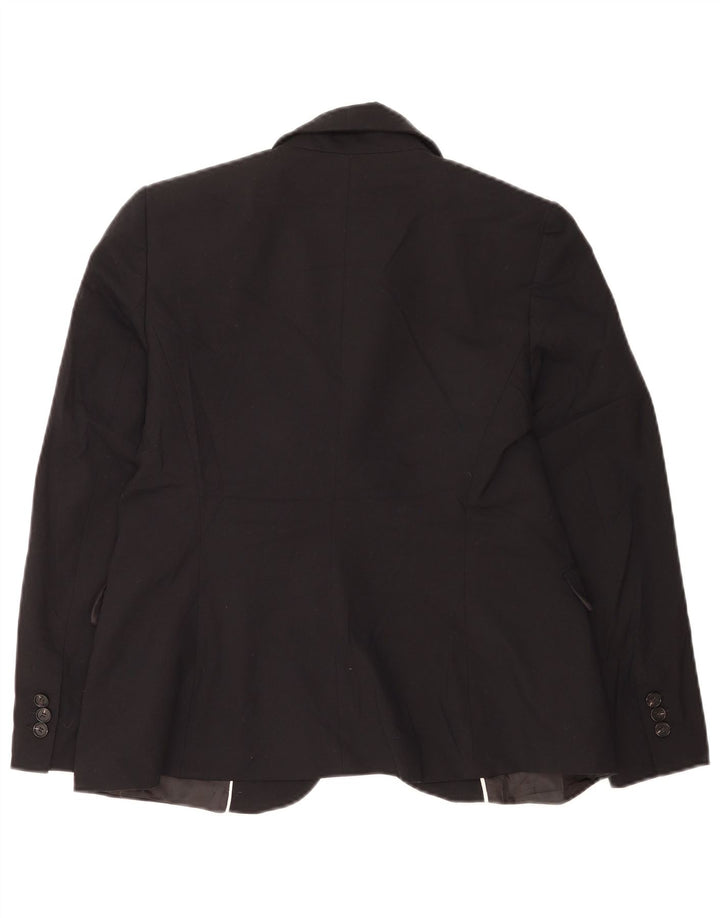 Jaqueta blazer feminina Zara com 1 botão EU 40 poliéster preto médio