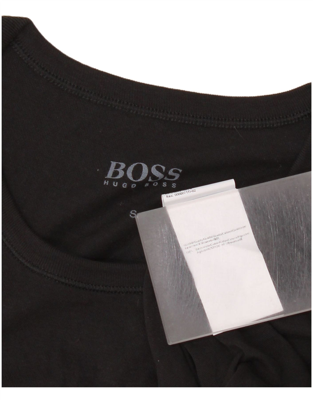 Hugo Boss Mens T-Shirt Top Pequeno Algodão Preto