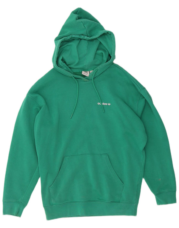 Adidas Womens Hoodie Jumper UK 12/14 Médio Algodão Verde