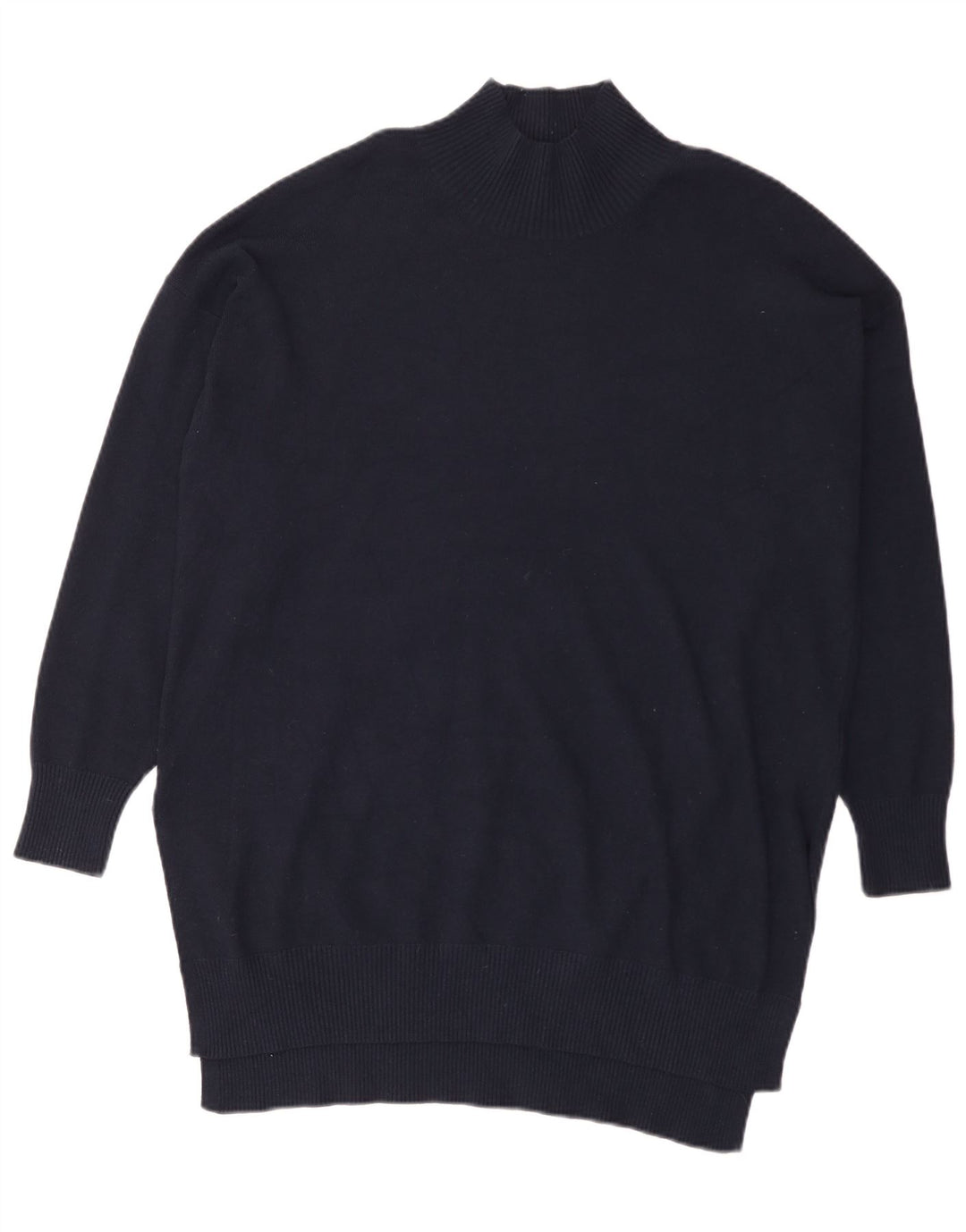 Suéter feminino Marks & Spencer com gola tartaruga Reino Unido 16 grande azul marinho