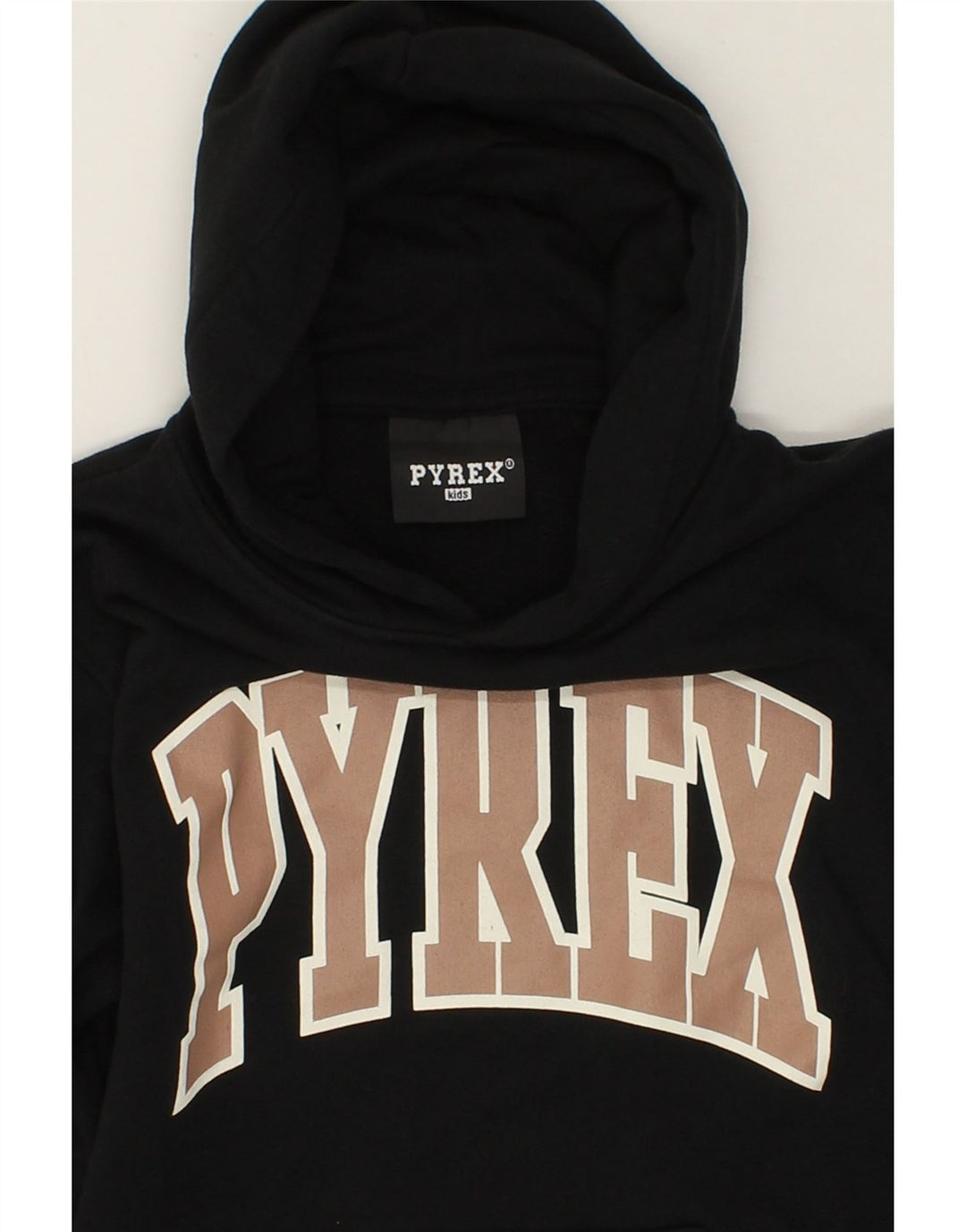 PYREX Boys Graphic Hoodie Jumper 11-12 Years XL Black Cotton Vintage Pyrex and Second-Hand Pyrex from Messina Hembry 