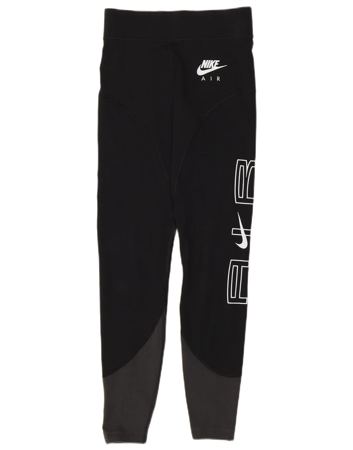 Leggings Nike Femininas Graphic UK 8 Pequenas Pretas Colorblock Algodão